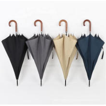Japanese Business Straight-Pole Long-Handle Rainstorm-Proof Wood Bend-Hook Automatic Umbrella